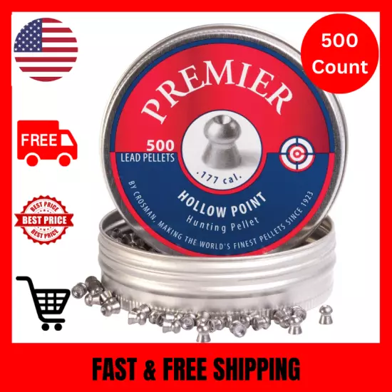 Crosman Rifle Hunting Pellets Gun Hollow Point .177 Caliber 7.9 Grain 500 Count