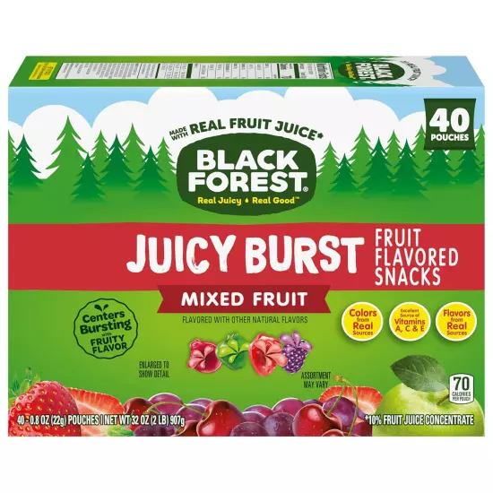 , Juicy Burst, Fruit Flavored Snacks, Mixed Fruit Flavors, a Juicy Burst of N...