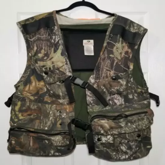 Men's Mossy Oak Strut Zone Hunting Back Pad Caution Flag Vest XL