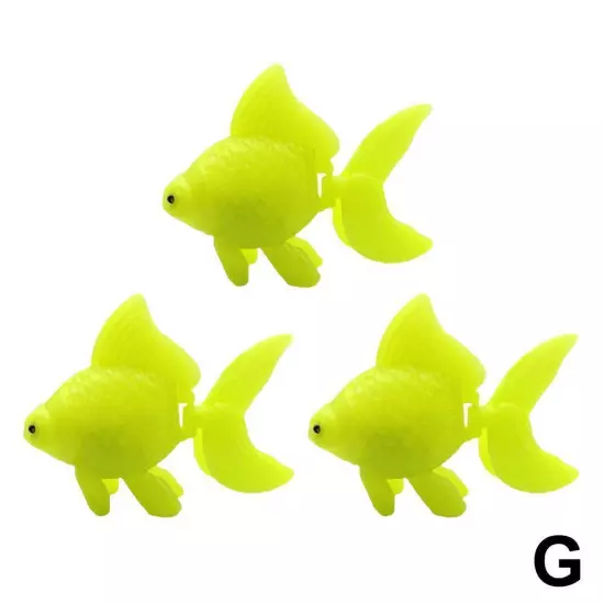 3Pcs Plastic Artificial Moving Fish Gold Fish Ornament Small Decor Fishes Z5D9