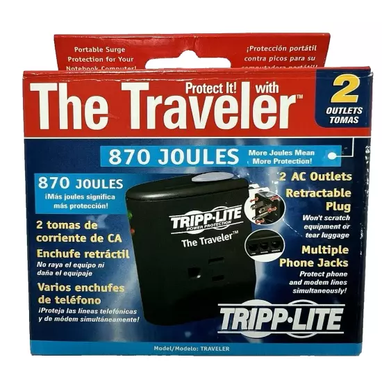 Tripp-Lite The Traveler 870 Jules 2 AC Outlet Travel Adapter NIB