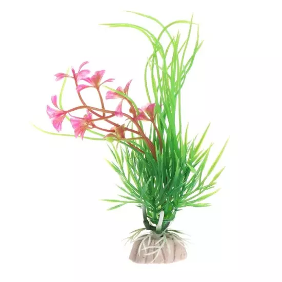 Aquarium Plant Artificial Grass Water Plant with Base 5 Inch Tall