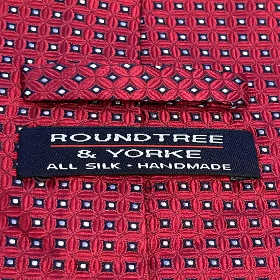 Roundtree & Yorke Red Hand Made 100% Silk Men’s Neck Tie Made In China