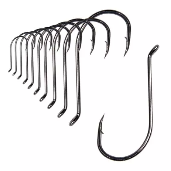 100pcs Octopus Fishing Circle Hooks 8299 High-carbon Steel Black Hook Saltwater