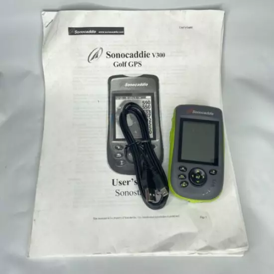 Sonocaddie V300 Handheld Rangefinder Golf GPS Charging Cable Instructions TESTED