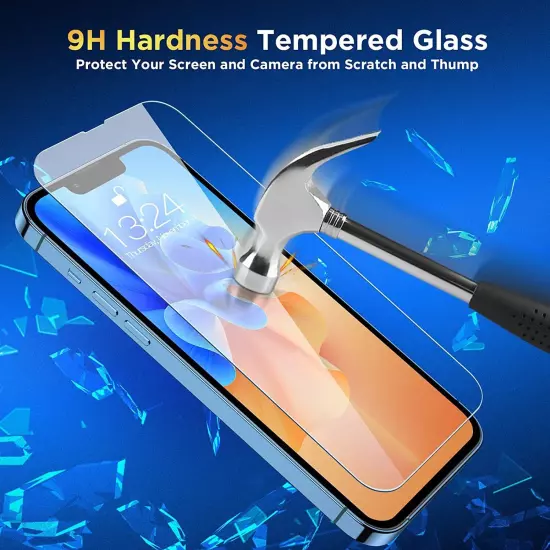 For iPhone 16 15 14 13 12 11 Pro Max Tempered Glass Screen + Camera Protector