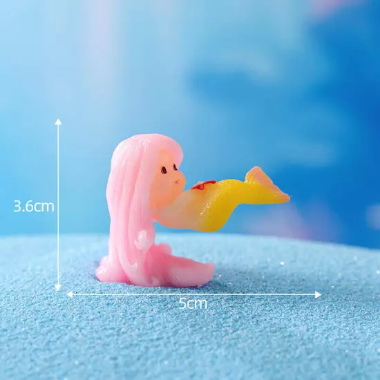 Cute Micro Colorful Artificial Coral Mermaid Resin Ornament Fish Tank Decorat Sn