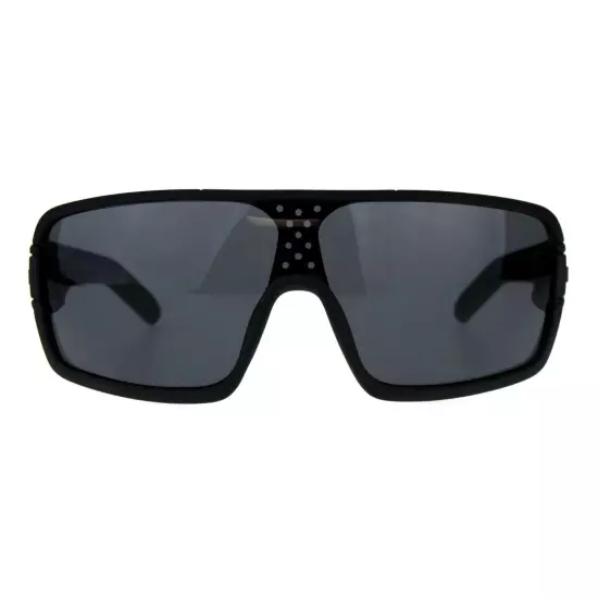 KUSH Goggle Sunglasses Mens Matted Black Shield Frame UV 400