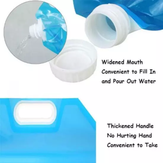 Collapsible Water Container, Freezable, BPA Free 1*5L+1*10L Containers 