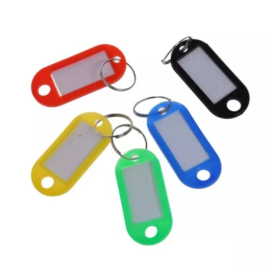 40 Pcs Split Plastic ID Tags Name Card Label Key Holder U9U71944