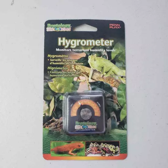 Reptology Penn Plax Hygrometer Monitor Terrarium Humidity Level Adhesive Sticker