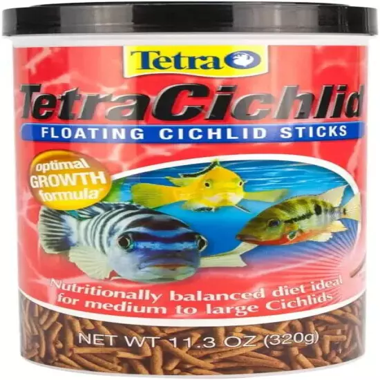 TetraCichlid Floating Cichlid Sticks 11.3 Ounces, Pond Fish Food, Nutritionally