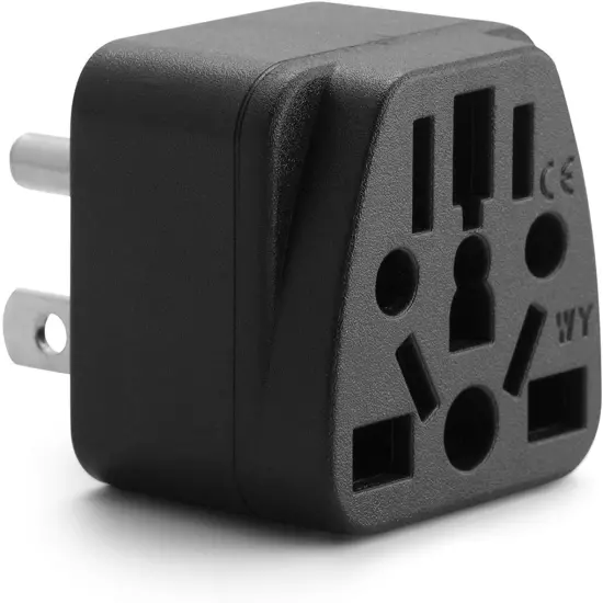 US Travel Plug Power Outlet Adapter - EU, AU, UK, NZ, CN, IN to USA (Type B)