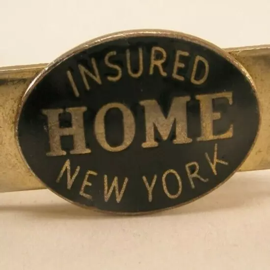 Insured HOME New York Vintage Advertising Tie Bar Clip insurance logo