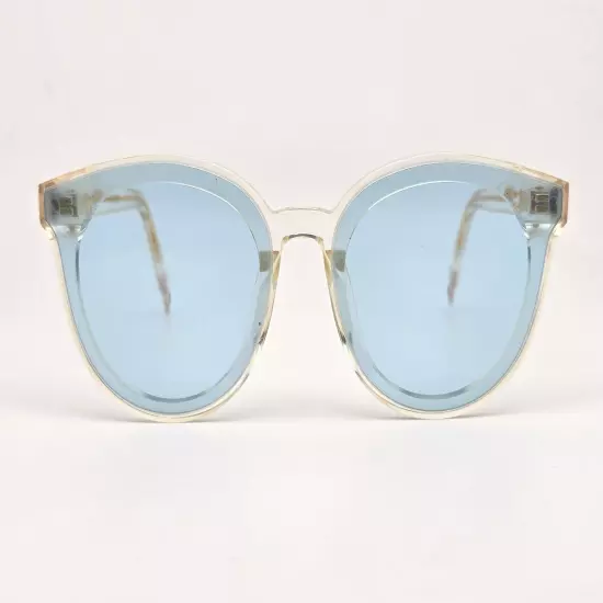 Gentle Monster Flatba Black Peter C1 Clear Gold Frame Light Blue Lens Sunglasses