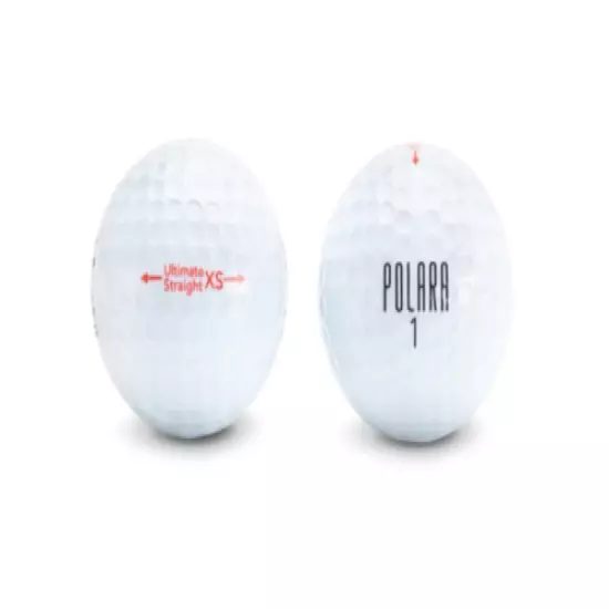 1 DOZEN POLARA ULTIMATE STRAIGHT XS GOLF BALLS 12 BALLS 75% SELF CORRECTING 