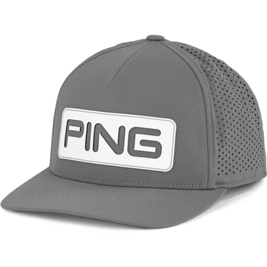 New Ping Tour Vented DELTA Grey/White Adjustable Snapback Hat