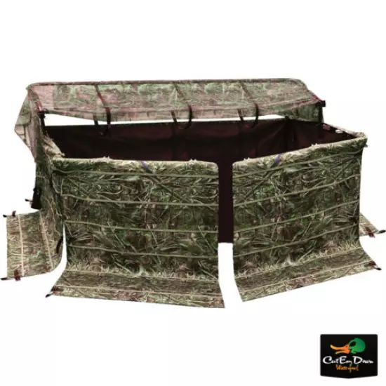 DRAKE WATERFOWL SYSTEMS GHILLIE 4 MAN BLIND WITH NO SHADOW DUAL ACTION TOP