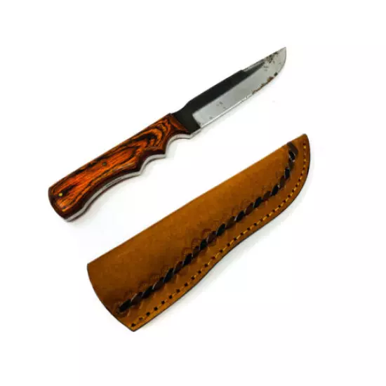 Elegant Pakistan Fixed Blade Survival Knife 4.5 in File Blade, w/ Leather Sheath