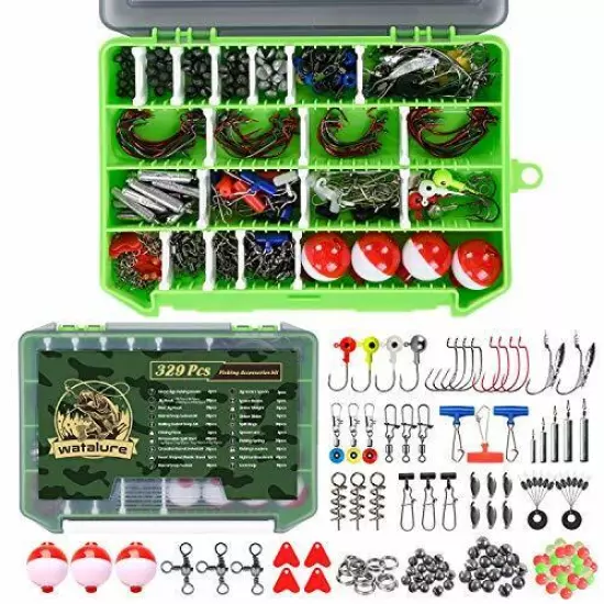 329 PCS Set Fishing Tackle Box Full Loaded Accessories Hooks Lures Baits Hooks