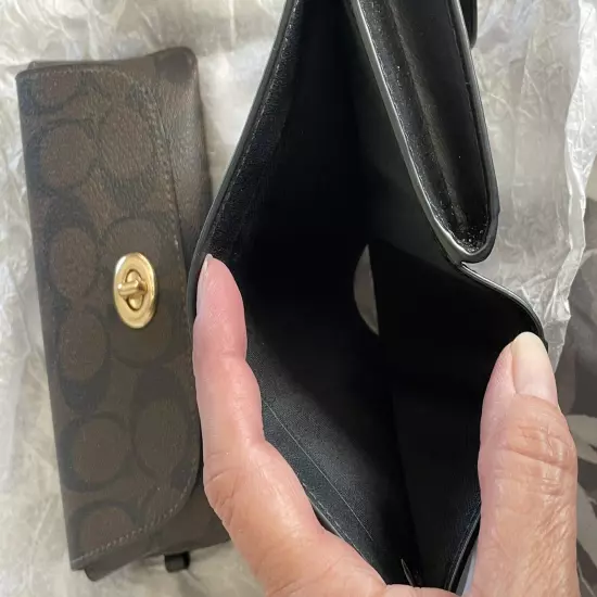 GENTLY USED SIGNATURE COACH BROWN/BLACK EYEGLASS CASE AND WALLET