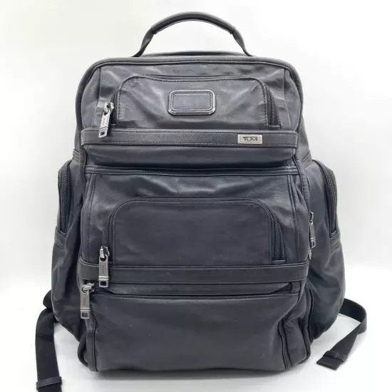 Large Capacity Kiwami Tumi Business Backpack Black All Leather Alpha 3