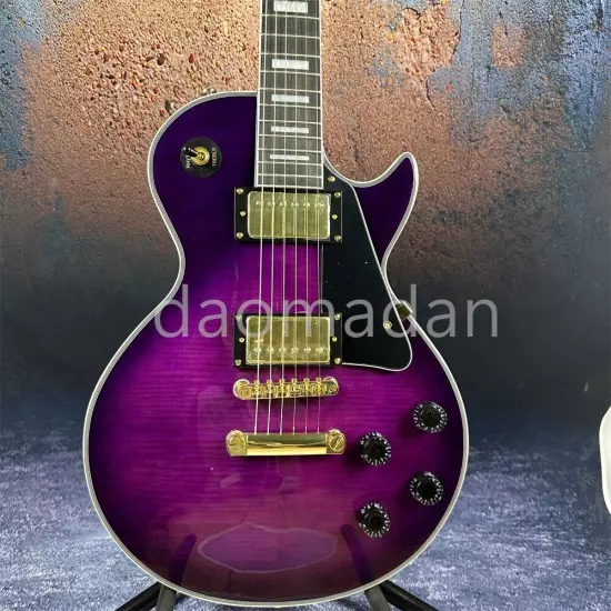 hot selling Custom shop purple electric guitar gold color hardware in stock