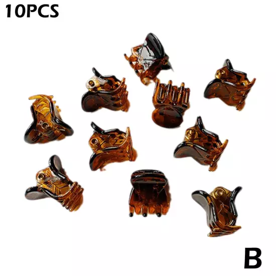 10pcs Black Mini Hair Clips Small Hair Claw Hair Clamps 1.5cm Hair Plastic