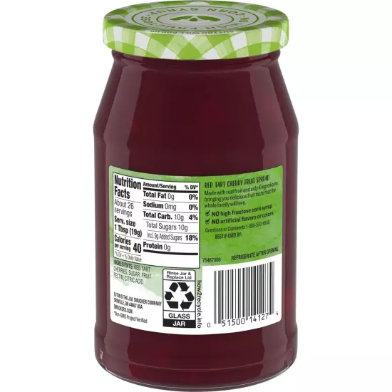 Smucker's Natural Red Tart Cherry Fruit Spread, 17.25 Ounces