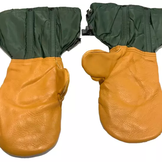 US Military N-4B Artic Extreme Cold Weather Mittens Liners Wool leather gloves M