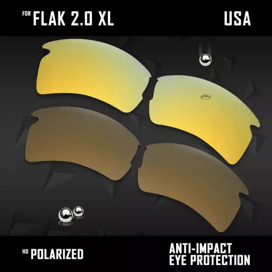 Anti Scratch Polarized Replacement Lenses for-Oakley Flak 2.0 XL OO9188 Options