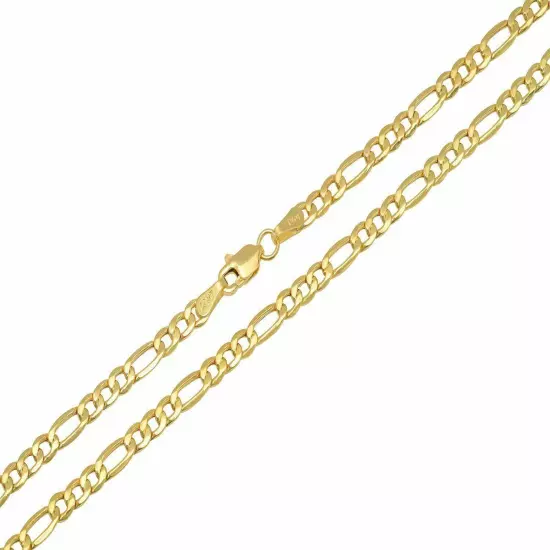 BRAND NEW 10k Yellow 3.5mm-5.5mm Gold Figaro Link Chain Necklace Bracelet Hollow