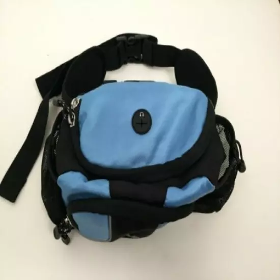 Eddie Bauer Hiking Waist Fanny Pack Bag Water Bottle Pouches Light Blue Black