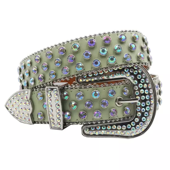 Y2k Cowboy Crystal Fashion Diamond Studded Belt Rhinestones Belt For Jean Belts