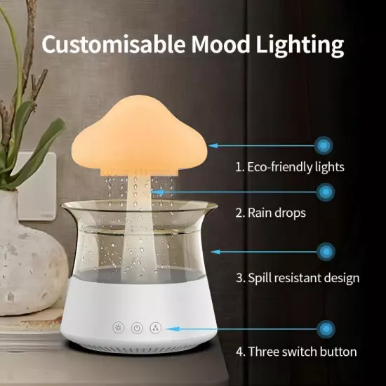 Humidification Colorful Lamp Relax Cloud Rain Diffuser Humidifier Raindrop