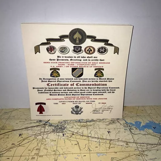 U.S. ARMY - JOINT SPECIAL OPERATIONS COMMAND (ABN) - CERTIFICATE OF COMMENDATION