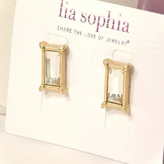 Beautiful Lia Sophia FAIREST OF THEM ALL Earrings, Gold, Cut Crystals, NWT