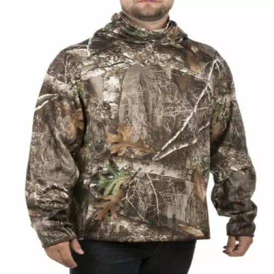 Realtree Edge Men's Performance Pullover Sweatshirt Hooded Hoodie w/ Neck Gaiter