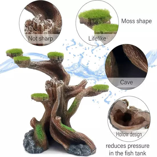 Reptile Decor Aquarium Decorations Artificial Moss Resin Fish Tank Rocks Simulat