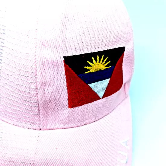 Womens Baseball Cap Hat Pink Antigua Flag Logo Embroidered Souvenir Adjustable