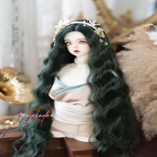 1/6 1/4 1/3 Uncle BJD Long Wig Center Parting Handmade Curly Doll Hair 7 Colors