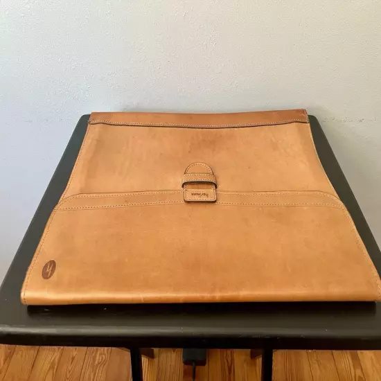 Hartmann Saddle Belting Leather Gusseted Document Holder Portfolio Attache