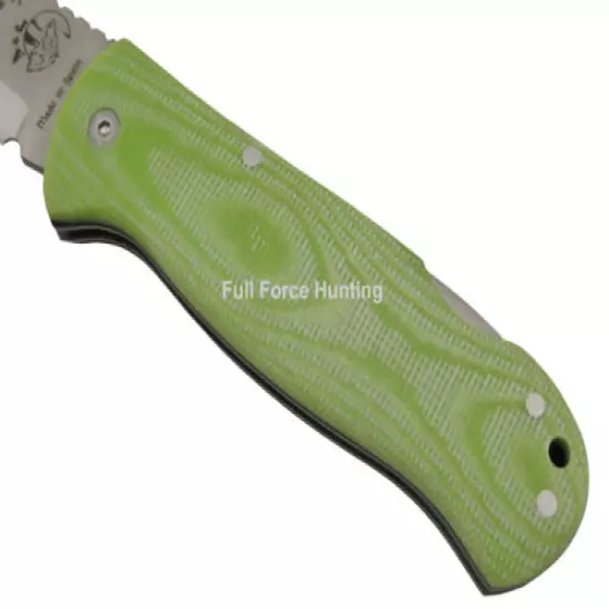 J&V Adventure Knives Green Bushcraft Folding Folder Utility Knife Hunting Camp