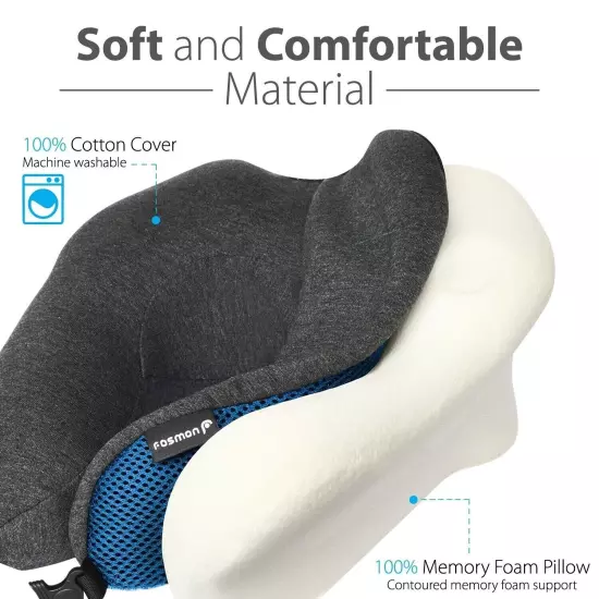 Memory Foam U Shaped Travel Pillow Neck Support Head Rest Car Plane Soft Cushion