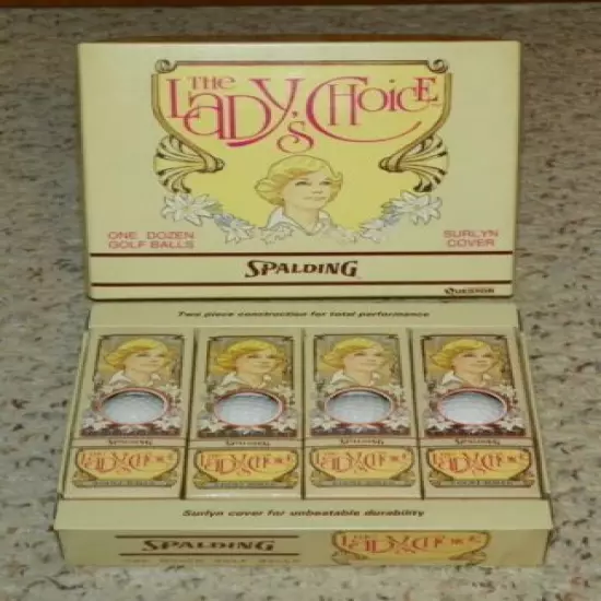 Vintage Spalding - The Lady's Choice Golf Balls - Box / 4 Sleeves of 3 - NEW 