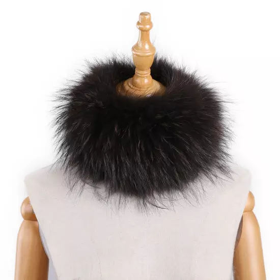 Women's Headband Genuine Raccoon Fur Knitted Neck Warmer Furry Fur Hairband