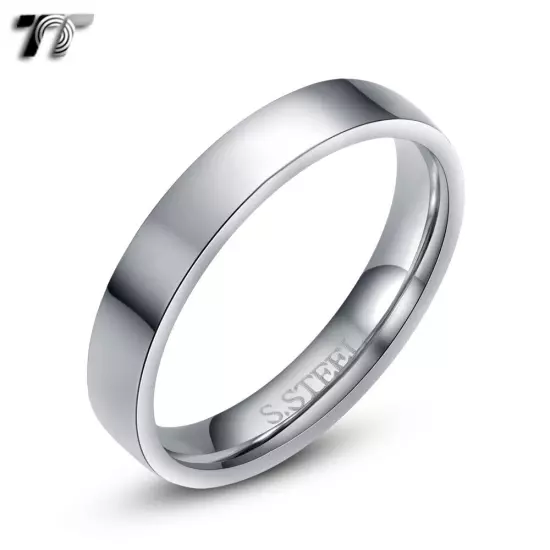 TT 2-14mm Width Silver Stainless Steel Wedding Band Ring Size 3-15 (R01S) 2024