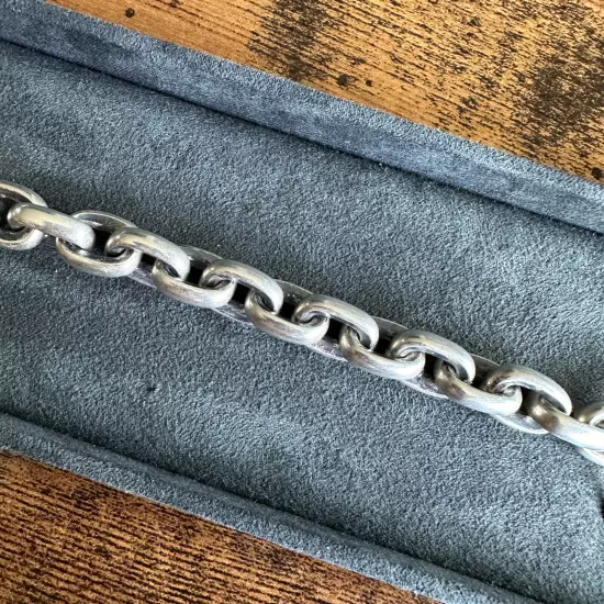 David Yurman Deco Wide Chain Link Bracelet in Sterling Silver - 10mm - 7.75"