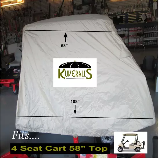 Kuveralls HEAVY DUTY 600 Denier, 4 Seat Golf Cart Cover With Storage Bag