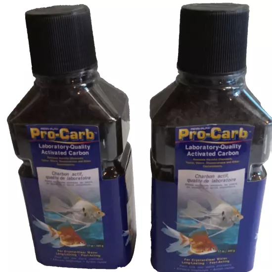 Activated Carbon Penn Plax Pro Carb 17 oz Container Aquarium Use Lot of 2